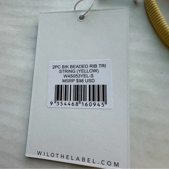 Wilo New Beaded 2 Piece Triangular Bikini in Butter Yellow NWT - Picture 14 of 16